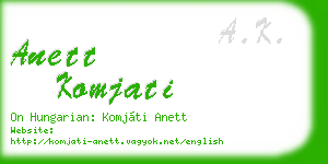anett komjati business card
